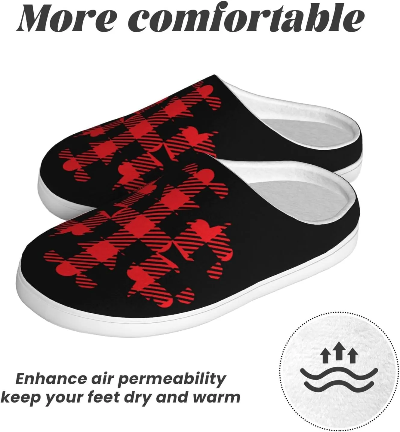 Unisex Warm Slippers Non-Slip Winter Fluffy Slippers Slip-On Plush Slippers Bedroom Slippers House Shoes For Men Women