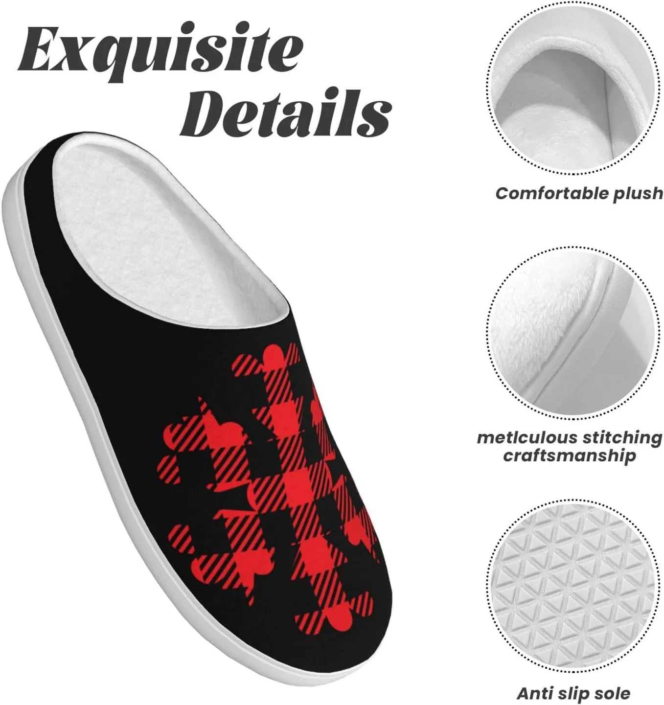Unisex Warm Slippers Non-Slip Winter Fluffy Slippers Slip-On Plush Slippers Bedroom Slippers House Shoes For Men Women