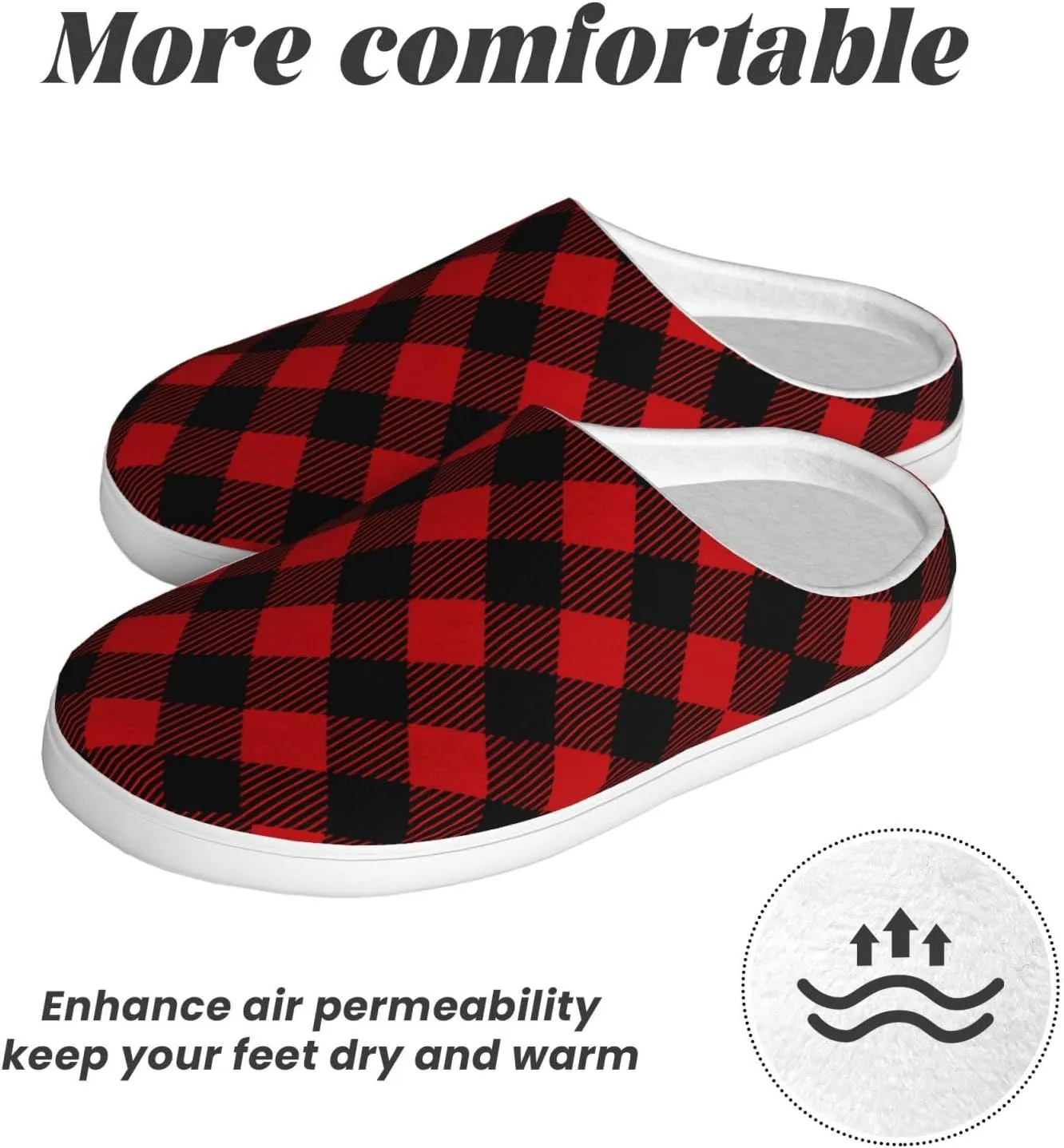 Unisex Warm Slippers Non-Slip Winter Fluffy Slippers Slip-On Plush Slippers Bedroom Slippers House Shoes For Men Women