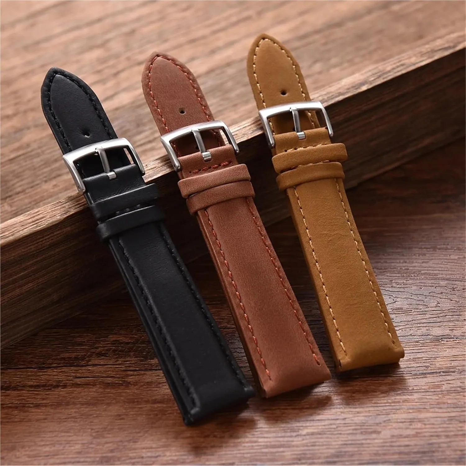Universal Leather Watch Bands 20mm 22mm Vintage Watch Strap Wristband Accessories