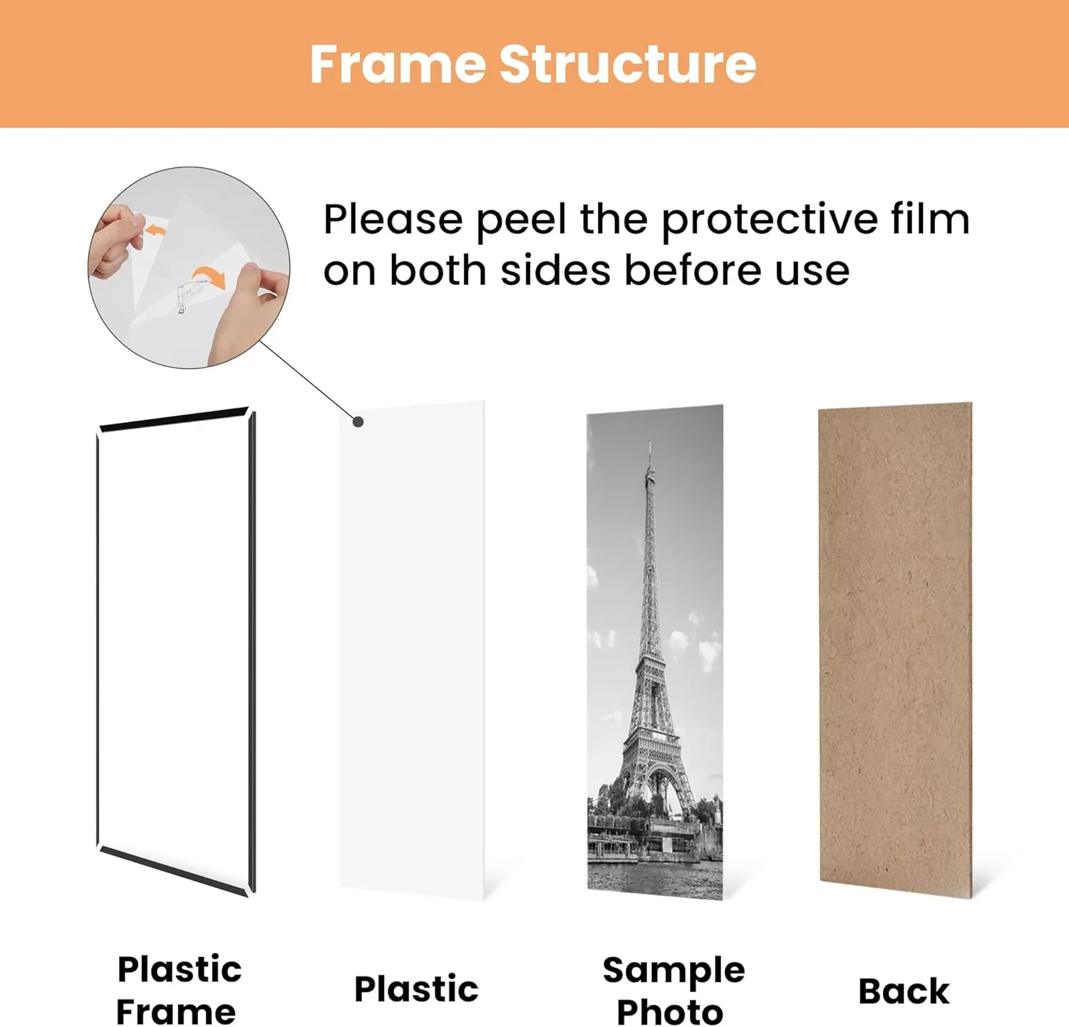 upsimples 12x16 Picture Frame Black 3 Pack, Scratch-Proof Poster Frames 12 x 16 for Photo Gallery - Slide-In Strips, Horizontal or Vertical Wall Mounting
