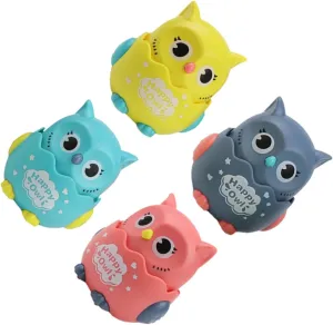 Vaguelly 4pcs Cartoon Car Toy Educational Owl Design for Boy Girl Interactive Sliding Toy for Enhancing Parent-boy Girl Bonding Improves Cognitive Skills Color Recognition for Boys Girls