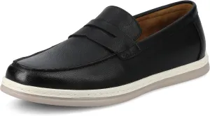 Vance Mens Brantley Penny Loafer Slip-on Perforated Pattern Round-Toe 6mm Vance Comfort System Insole Black 9.5 Medium Mens US