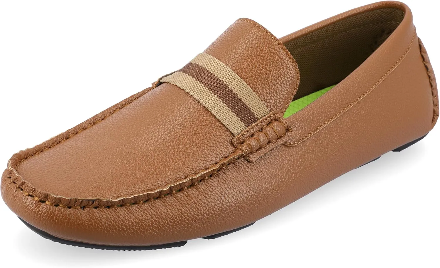 Vance Mens Griffin Slip-on Driving Loafer Grain Textured Tru Comfort Foam Square Toe Casual Dress Shoe