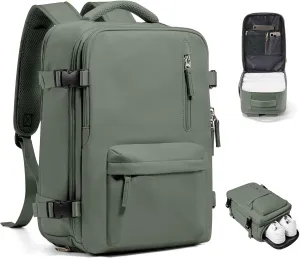 VGCUB Travel Backpack for Women Men for Spirit Airlines Personal Item Bag 18x14x8 Inches Laptop College Backpack,Waterproof Carry on Flight Approved Work Backpack Mochila de Viaje,Army green