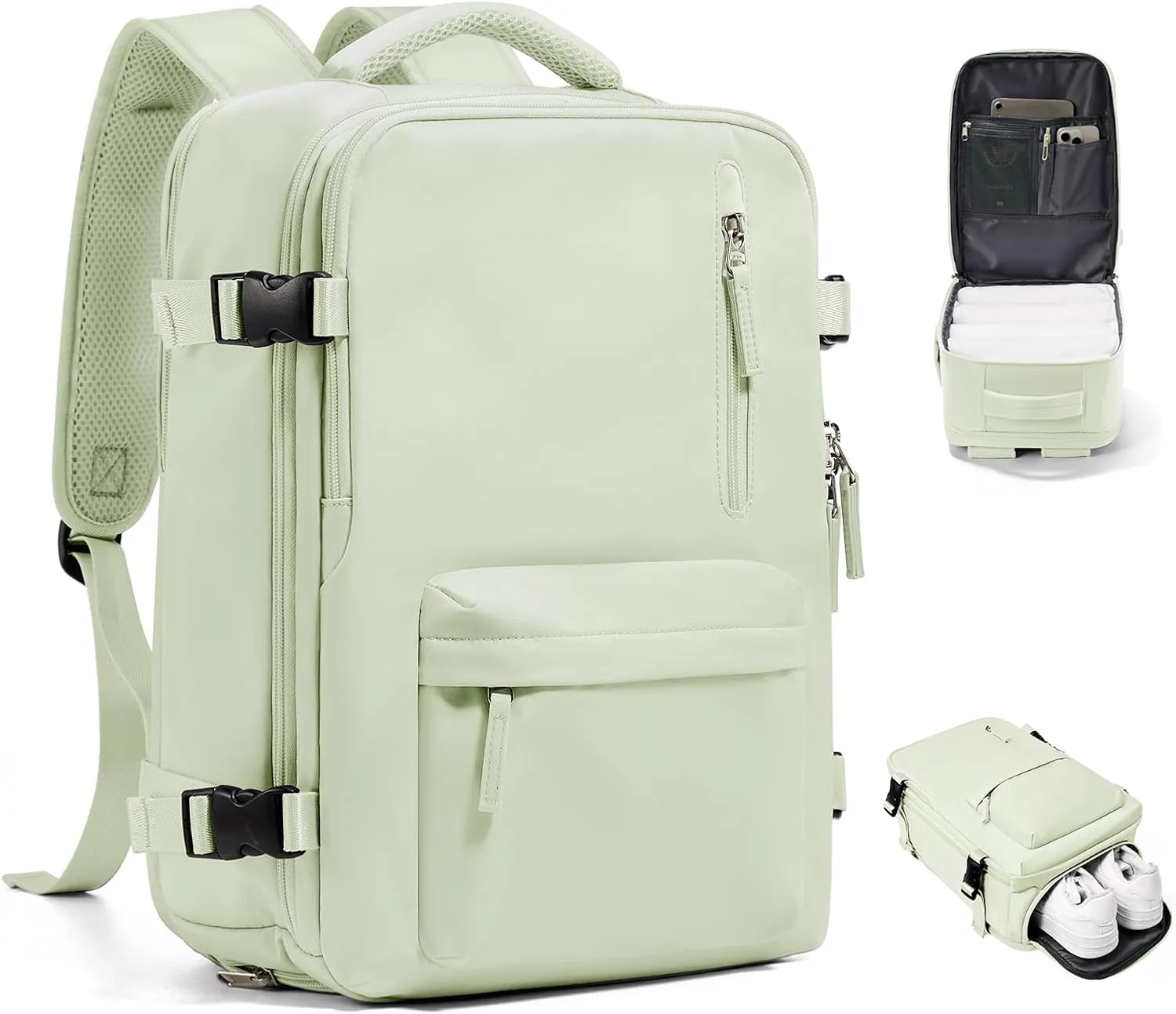 VGCUB Travel Backpack for Women Men for Spirit Airlines Personal Item Bag 18x14x8 Inches Laptop College Backpack,Waterproof Carry on Flight Approved Work Backpack Mochila de Viaje,Mint green