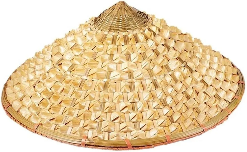 Vietnamese Hat Retro Traditional Chinese Style Sun Hat Handmade Asian Straw Hat Bamboo Fishing Sunshade Hat for Women and Men