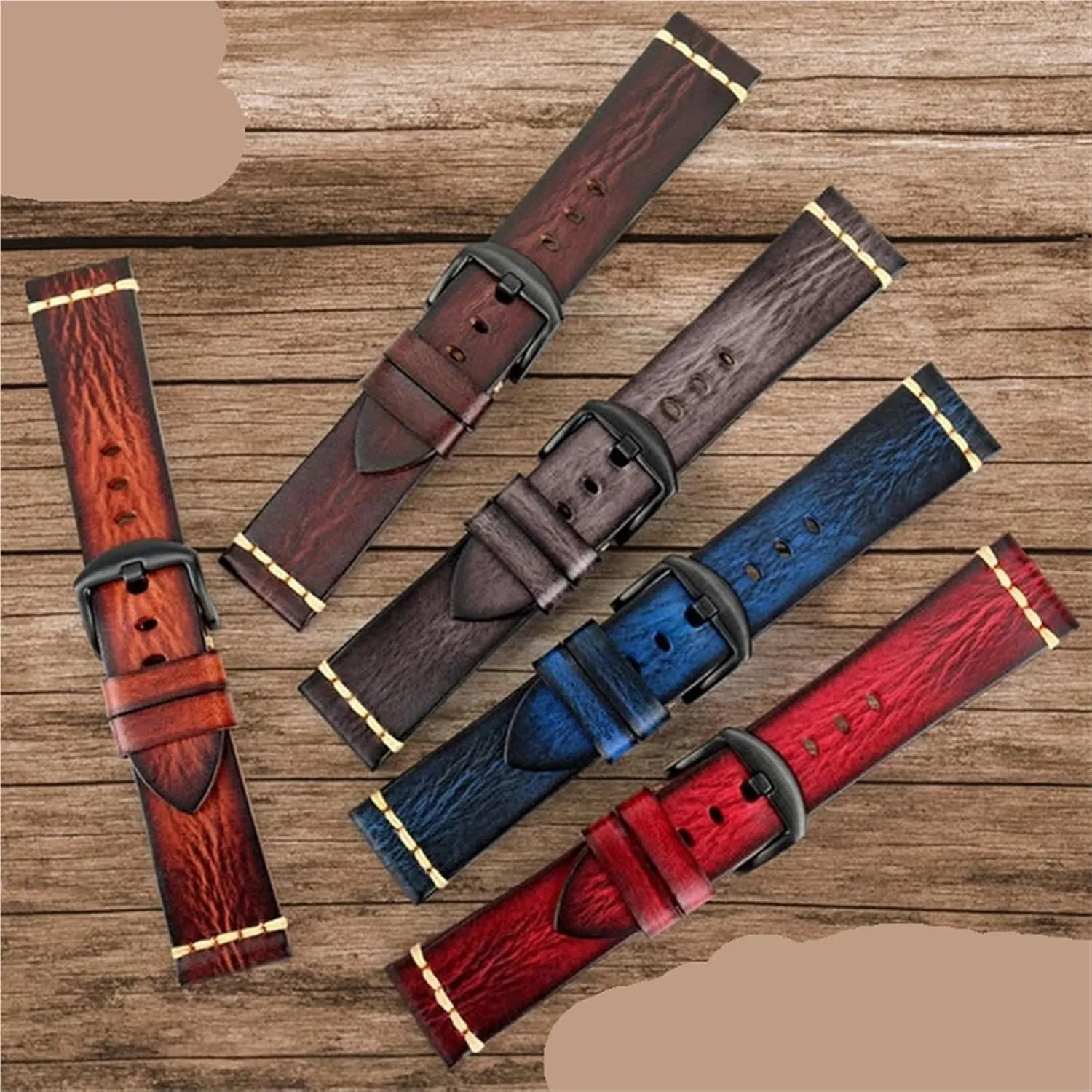 Vintage Handmade Leather Watch Strap Quick Release Vintage Watch Strap