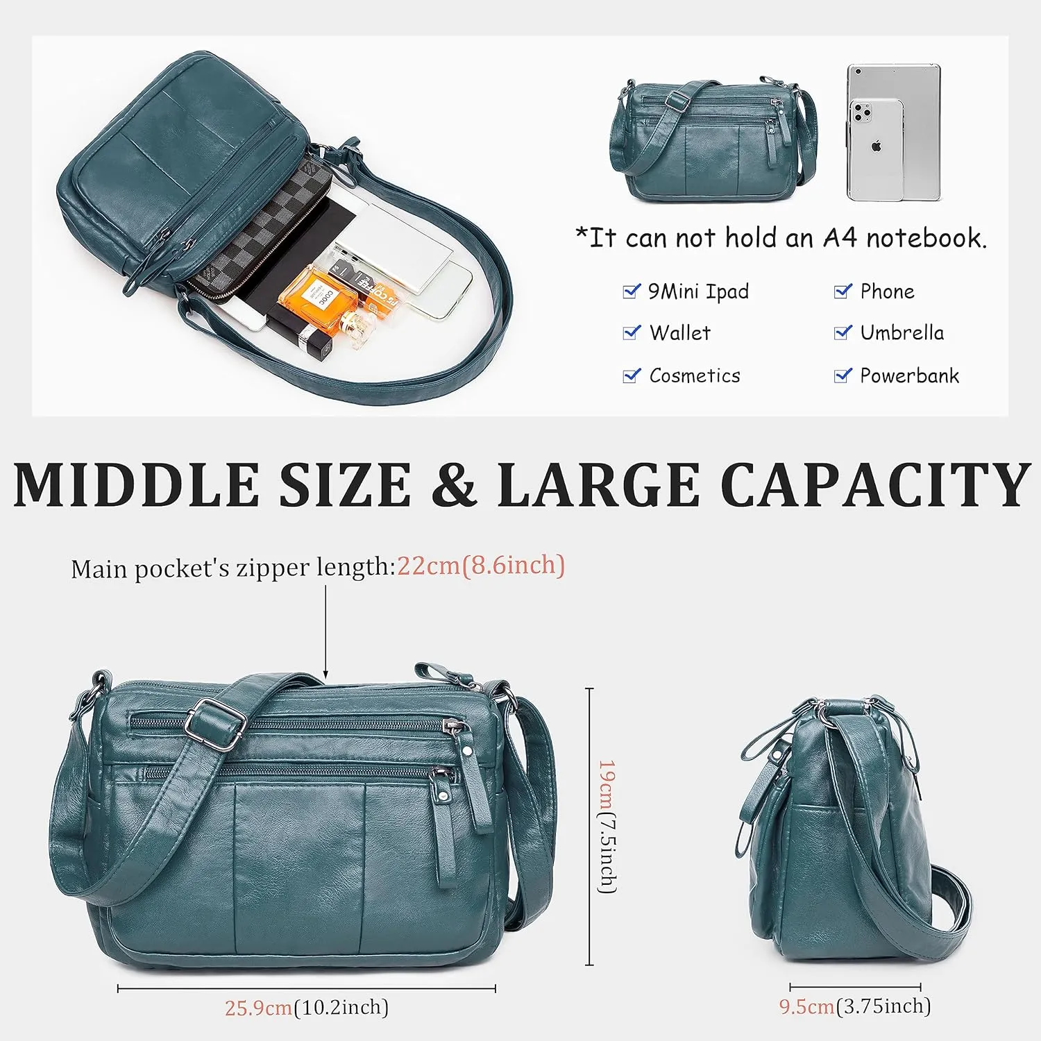 VOLGANIK ROCK Purses for Women Soft PU Leather Shoulder Bag Ladies Crossbody Purse and handbags Lightweight Pocketbook