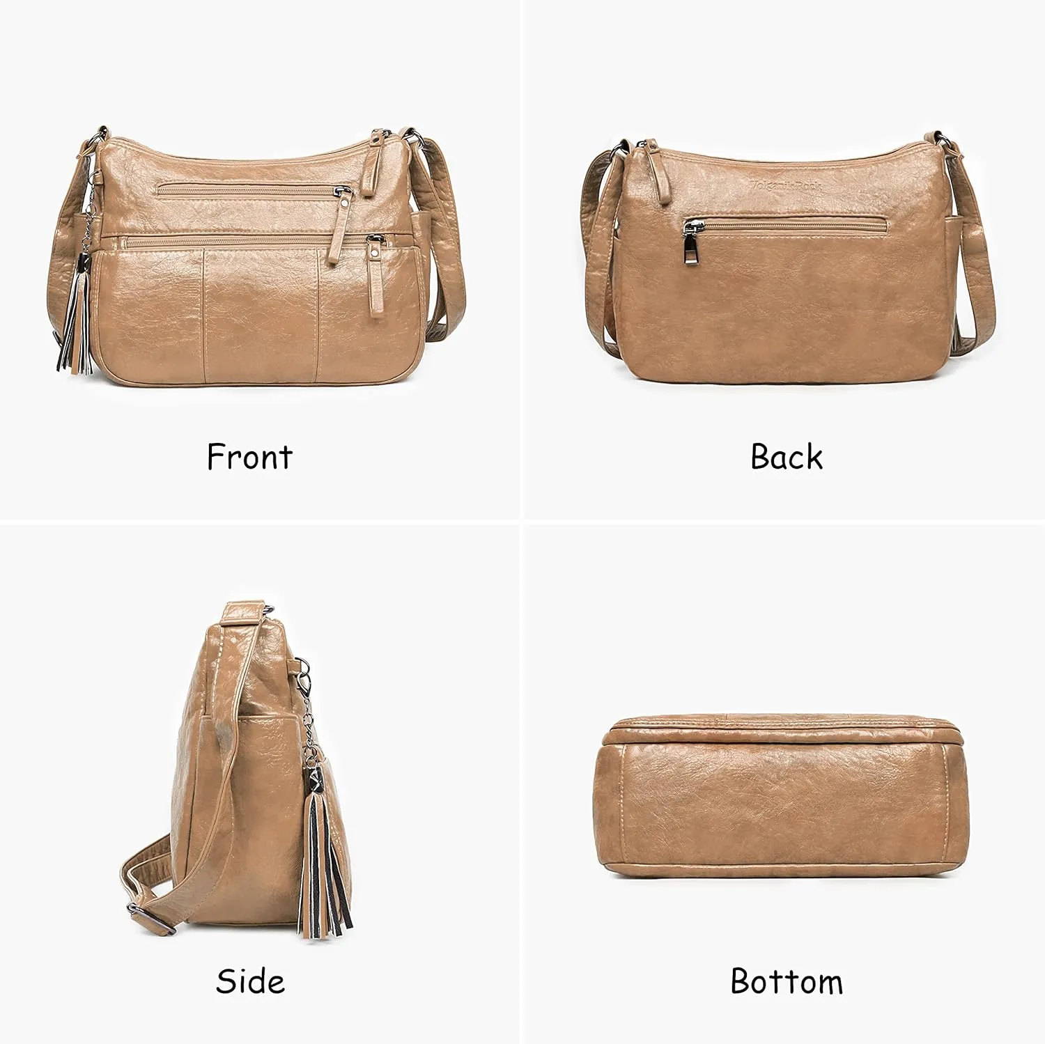 VOLGANIK ROCK Purses for Women Soft PU Leather Shoulder Bag Ladies Crossbody Purse and handbags Lightweight Pocketbook