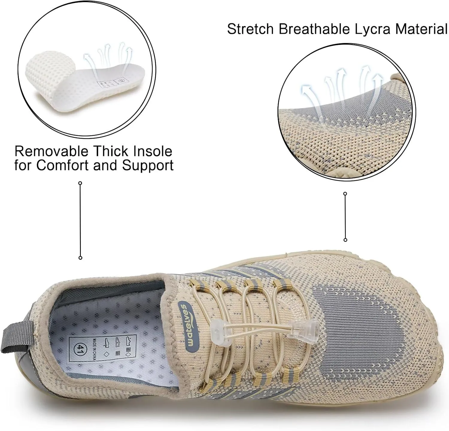 WateLves Barefoot Water Shoes for Women Men Quick Dry Aqua Swim Shoes for Outdoor Fishing Beach Pool Boat Surfing Walking
