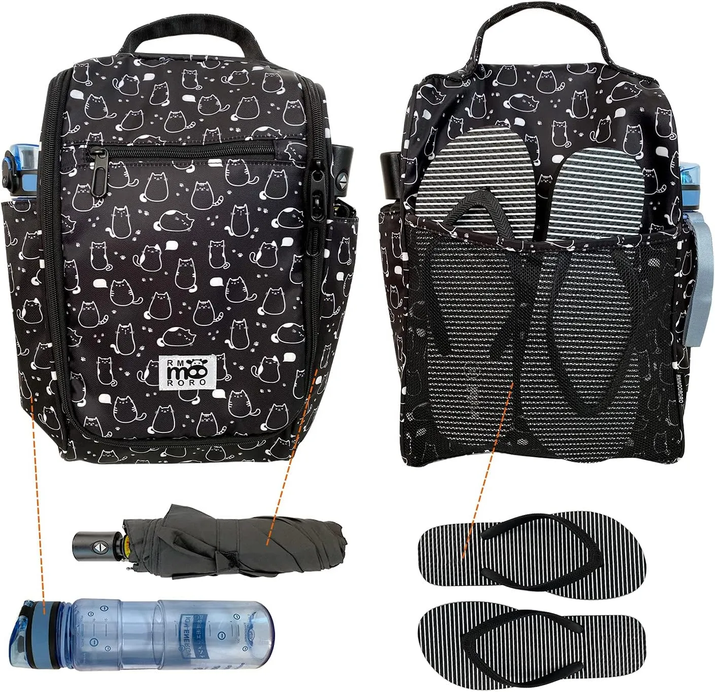 Water Resistant Shoe Bags With Pockets Large Size for Travel Sport Storage Packing Organizer Cute Cats