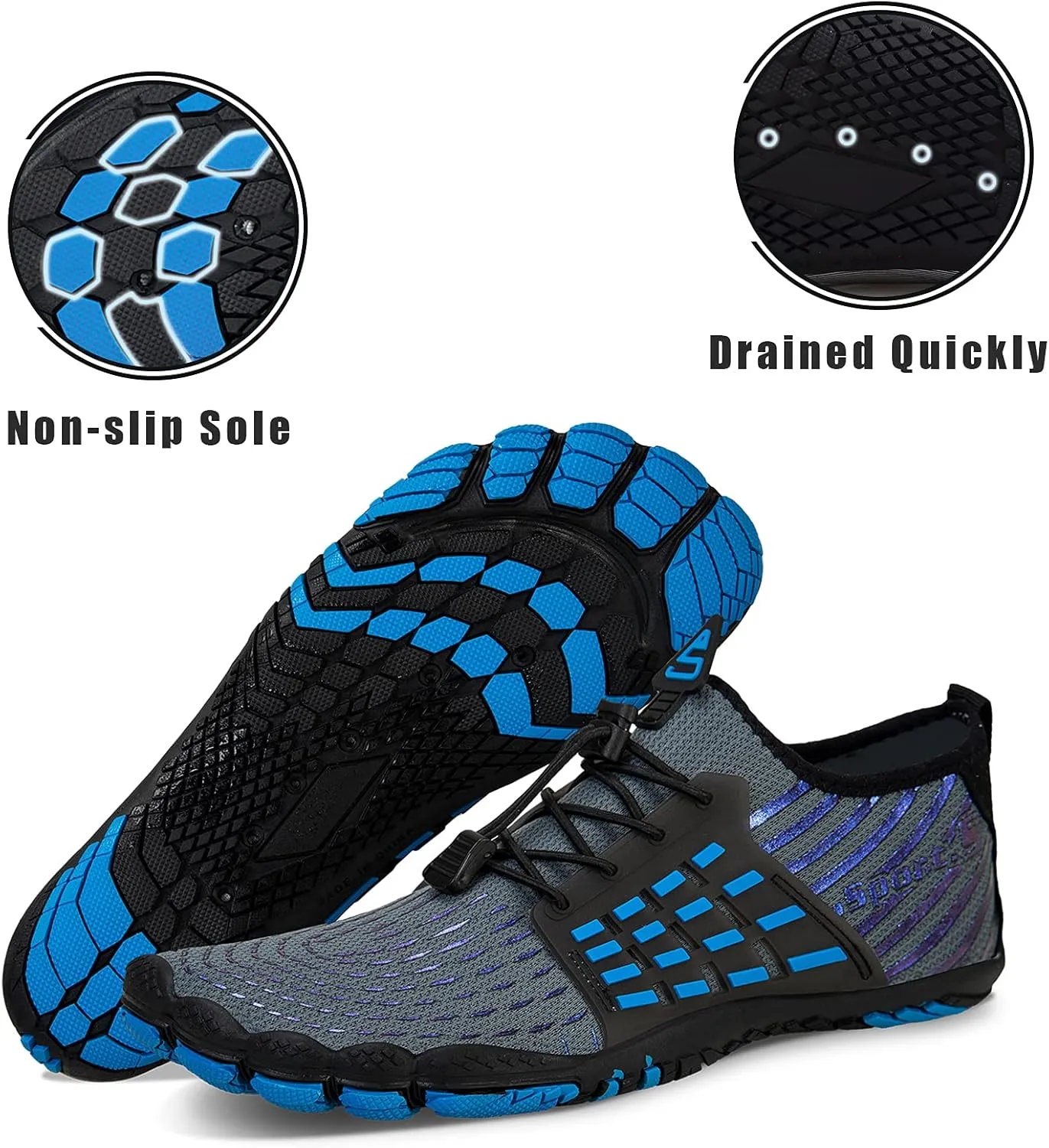 Water Shoes Mens Womens Beach Swim Shoes Quick-Dry Aqua Socks Pool Shoes for Surf Yoga Water Aerobics