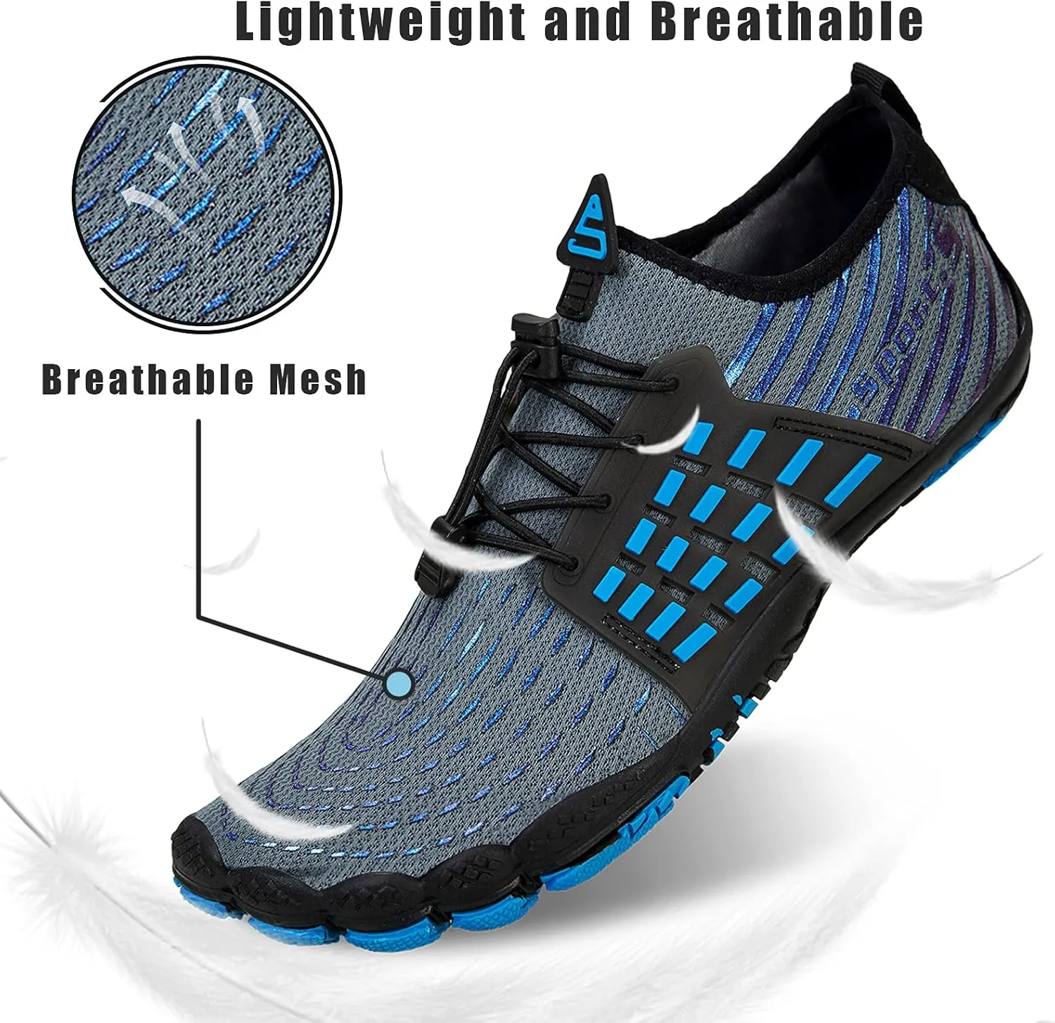 Water Shoes Mens Womens Beach Swim Shoes Quick-Dry Aqua Socks Pool Shoes for Surf Yoga Water Aerobics