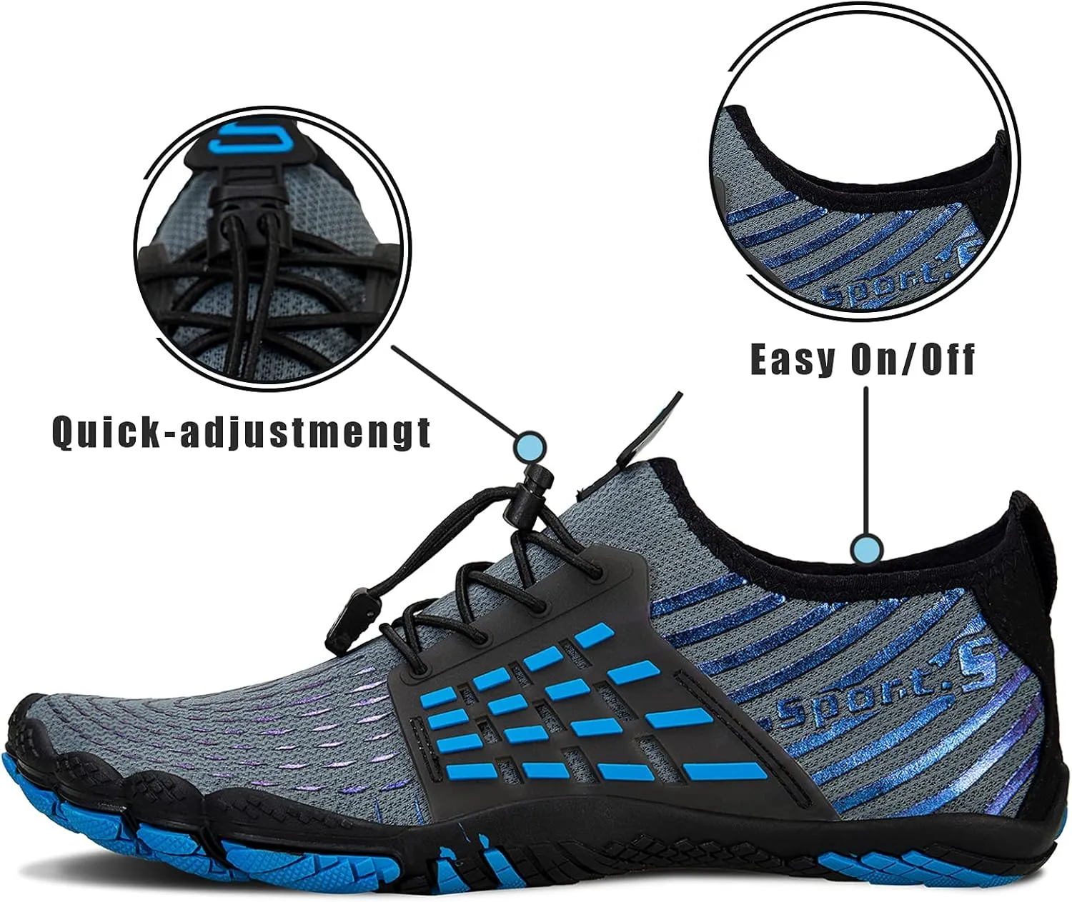 Water Shoes Mens Womens Beach Swim Shoes Quick-Dry Aqua Socks Pool Shoes for Surf Yoga Water Aerobics