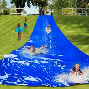 Water Slide, 30 x 6 ft Heavy Duty Extra Long Lawn Water Slide w/Grommets & Stakes, Lawn Water Slides for Kids Adults Backyard, Slip Water Slide for Summer Fun & Outdoor Water Party Activities