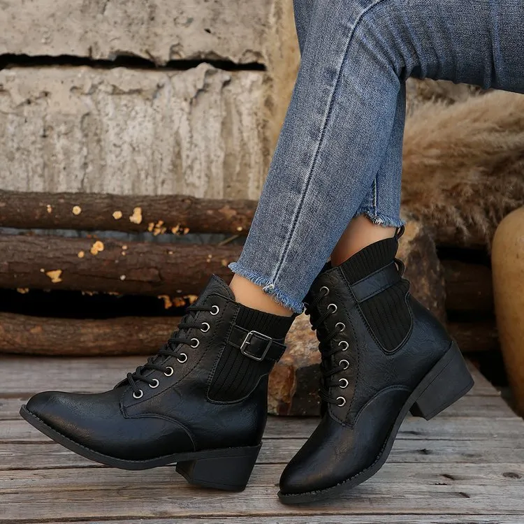 Wedge Toe Lace Up