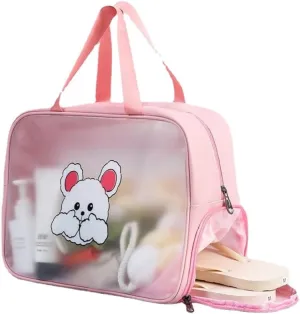 Wet and Dry Dual-Purpose Cosmetic Bag for Business Trips Swimming Portable Shower Toiletries Bag Shoe Bag (pink colour,Enlarged shoe compartment design)