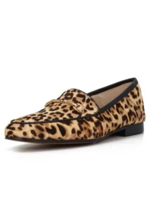 Wholesale prices Loraine Limited-stock deal Edelman Wide San Sam Leopard Loafers Slip-on Almond Slip Classic On Toe
