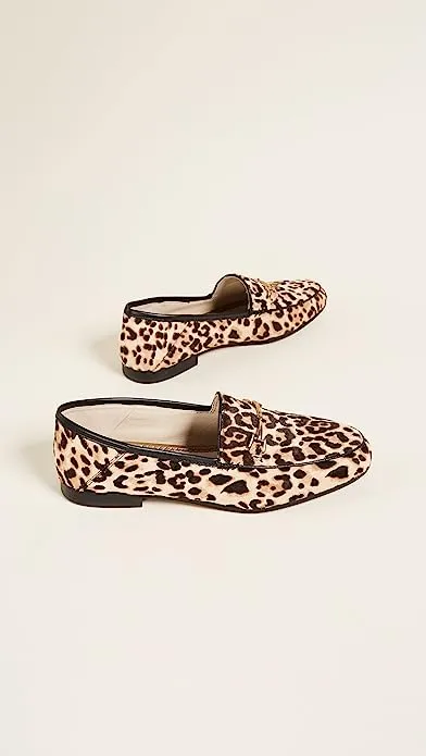 Wholesale prices Loraine Limited-stock deal Edelman Wide San Sam Leopard Loafers Slip-on Almond Slip Classic On Toe