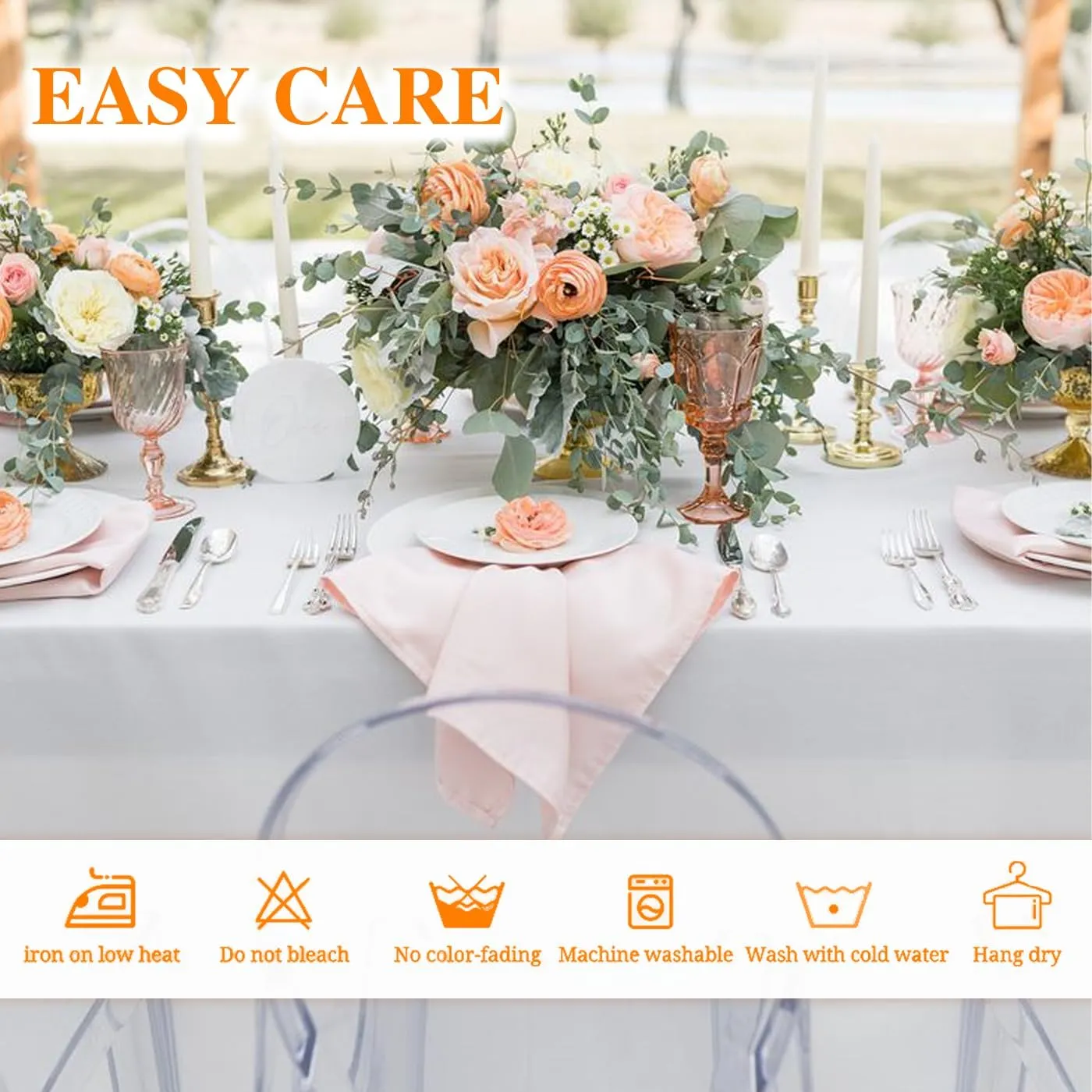 WIGENIUS 10 Pack White Table Cloth Rectangle Tablecloths 60X102 Inch,Polyester Table Cloth for 6 Foot Rectangle Tables,Wrinkle Resistant Washable Fabric Table Covers for Party,Wedding Banquet
