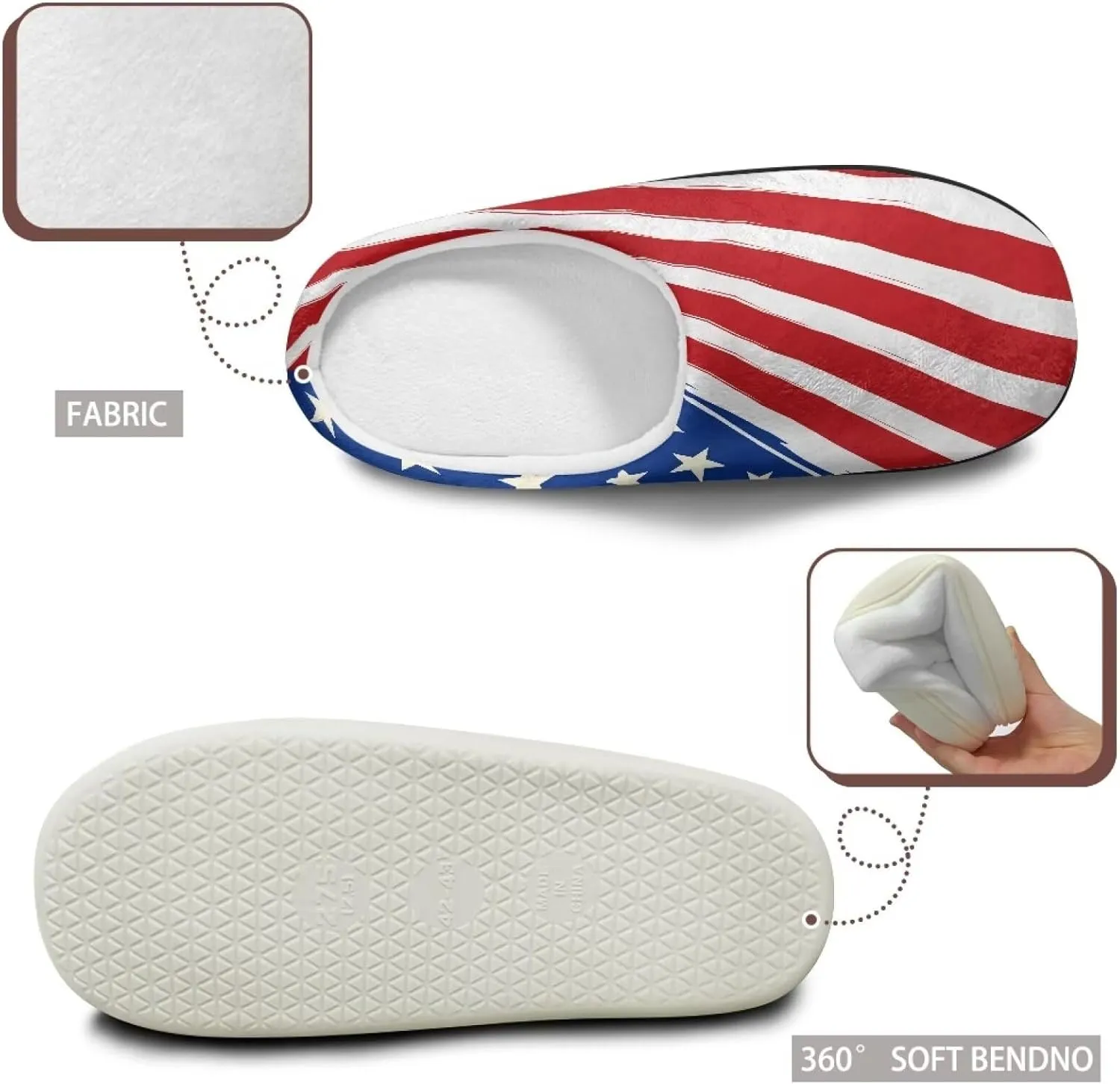 Winter Slippers for Women Men Lightweight Slip-on House Slippers Indoor Fluffy Shoes Size 34-50