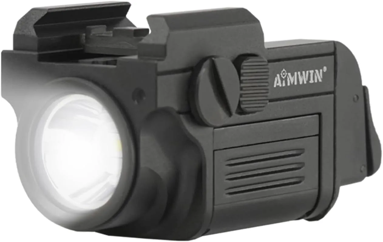 WL10 Tactical Weapon Light 900 Lumens Pistol Flashlight Compact Rail Mounted Rechargeable LED Torch Waterproof Durable High Power Handgun Light for Glock 1913