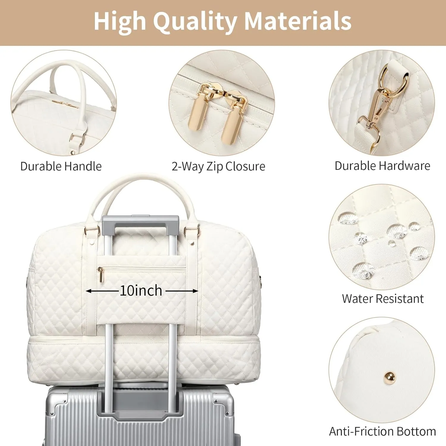 Wogarl Weekender Bag for Women Men Large Overnight Bag Travel Duffel Bag with Shoe Compartment Toiletry Satchel Bag Carry On Bag Fit 21" Laptop