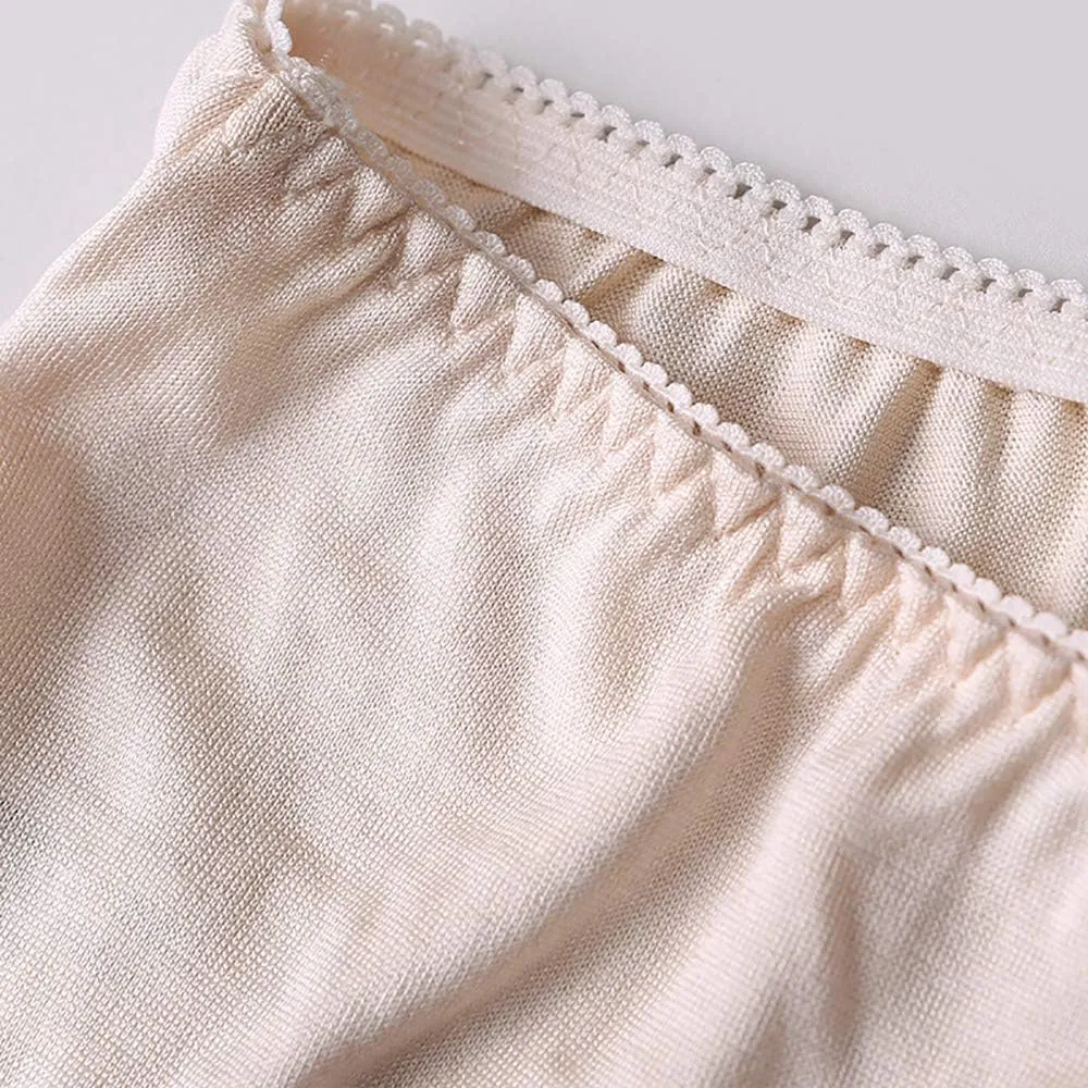 Women Pure Silk Smooth Soft Lace Underwear Skirt Home Sleepwear Half-Slip Nightwear