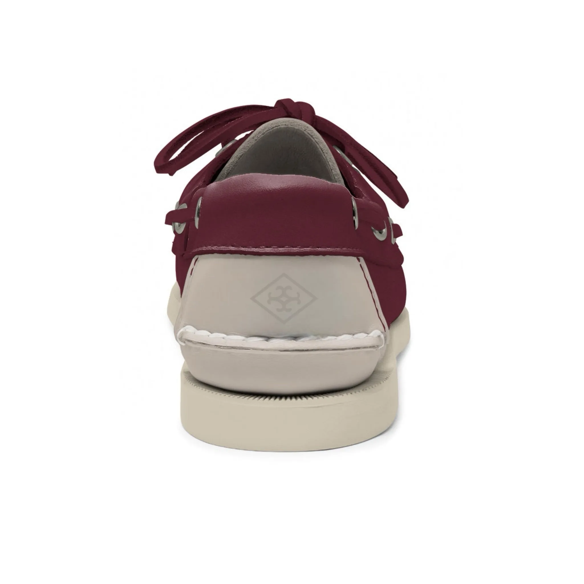 Women's 2 Eyelet LE Boat Shoe: Burgundy/Ivory