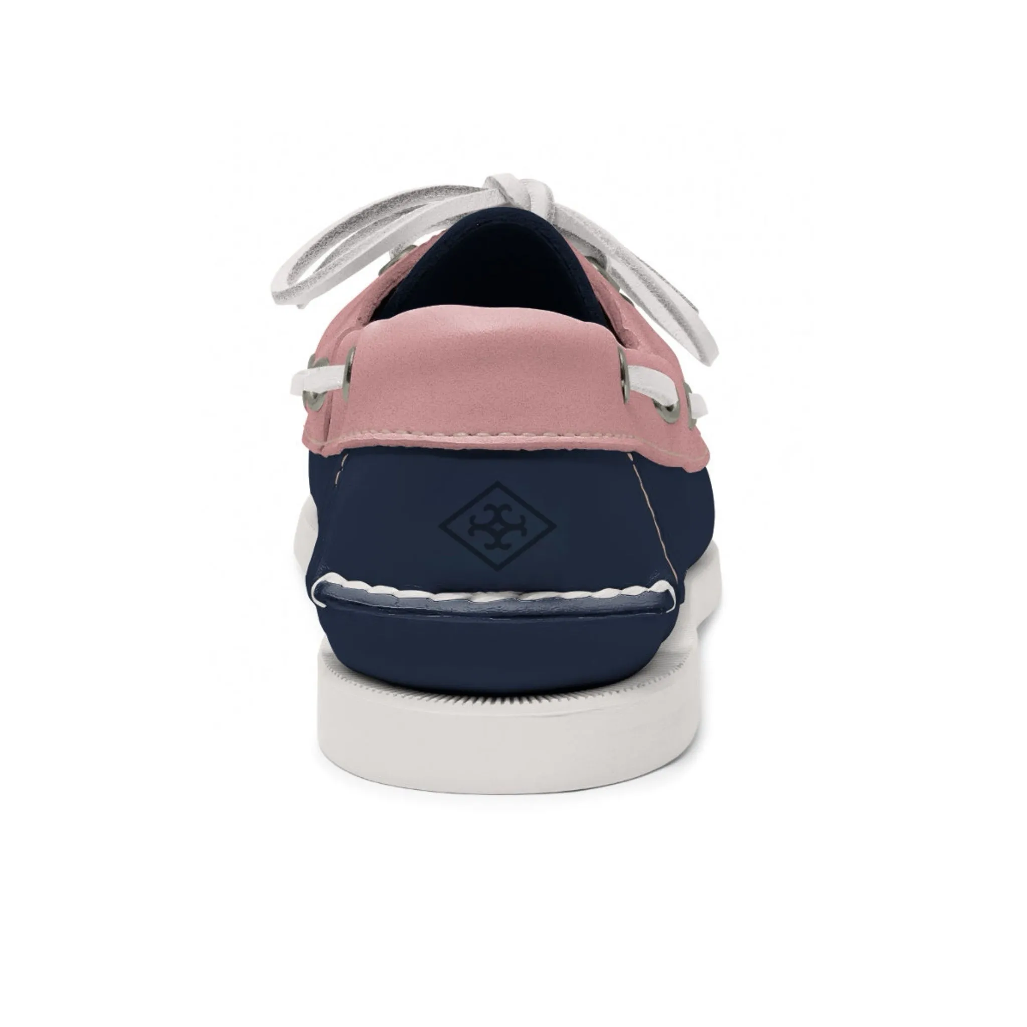 Women's 2 Eyelet LE Boat Shoe: Navy/Pink