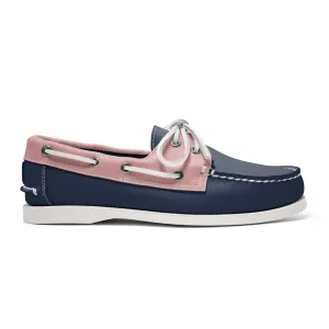 Women's 2 Eyelet LE Boat Shoe: Navy/Pink