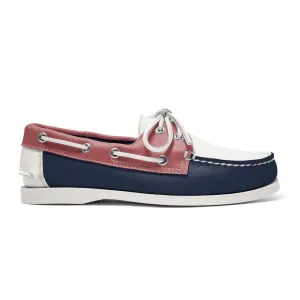 Women's 2 Eyelet LE Boat Shoe: Navy/White/Pink