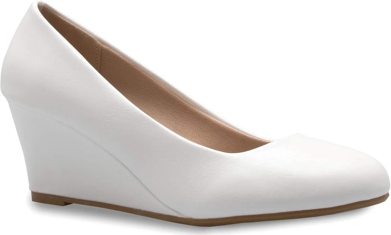Women's Adorable Low Wedge Heel Shoe - Easy Low Pumps - Basic Slip On, Comfort