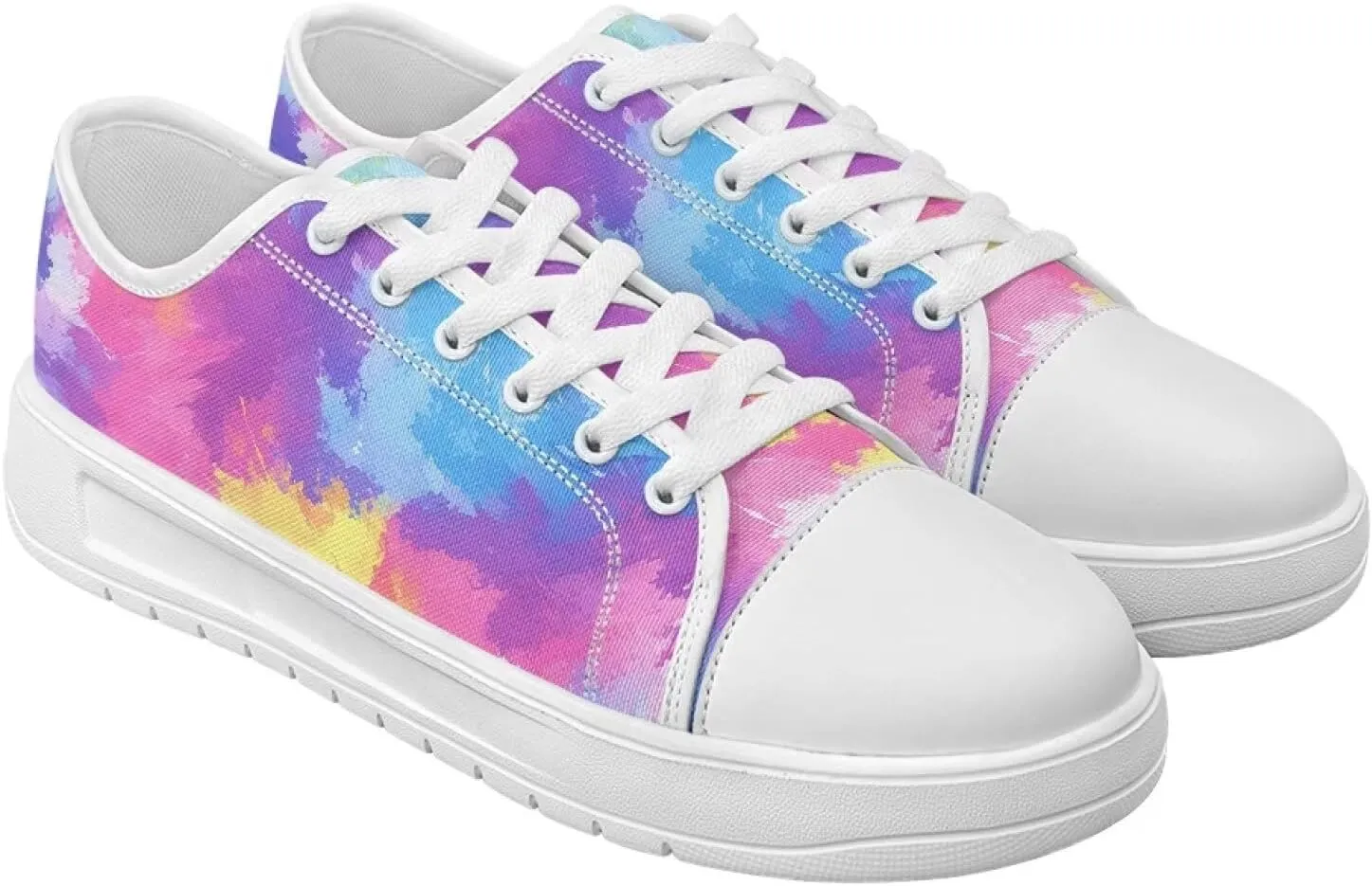 Womens Canvas Slip-On Shoes Lightweight Comfort Sneakers for Casual Wear Soft Cushioned Insole for Athletic Size 6-13.5 White Sole