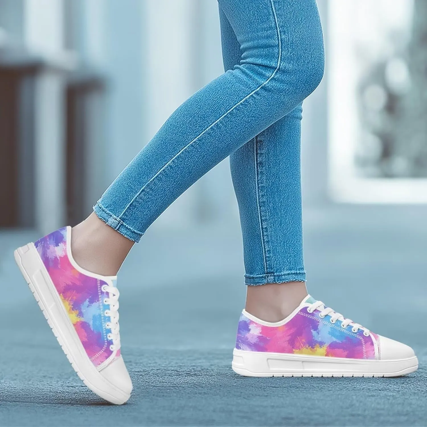 Womens Canvas Slip-On Shoes Lightweight Comfort Sneakers for Casual Wear Soft Cushioned Insole for Athletic Size 6-13.5 White Sole