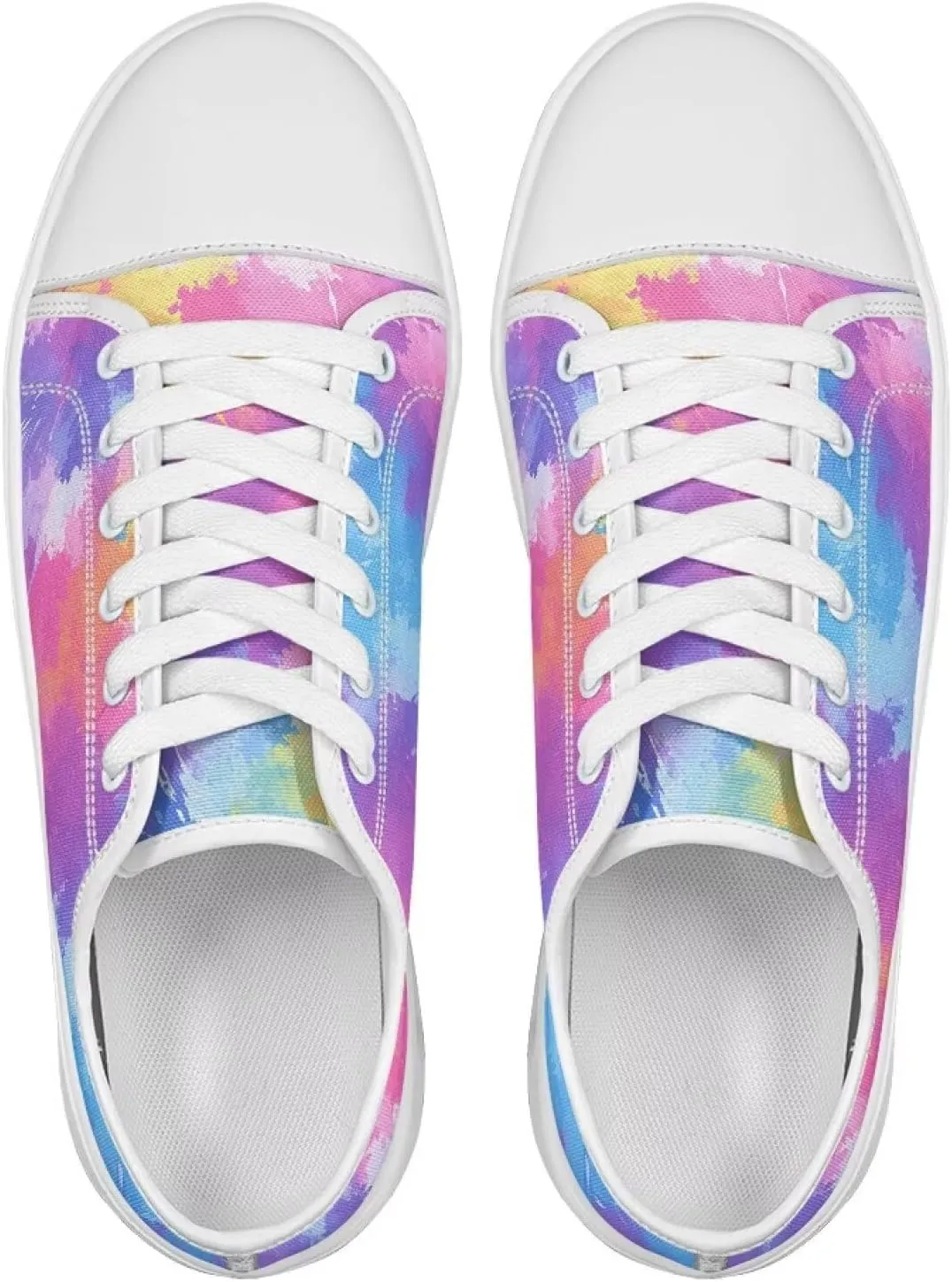 Womens Canvas Slip-On Shoes Lightweight Comfort Sneakers for Casual Wear Soft Cushioned Insole for Athletic Size 6-13.5 White Sole
