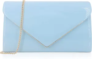 Women's Evening Clutch Bags for Formal Cocktail Prom Wedding Party Patent Leather Dressy Foldover Purse