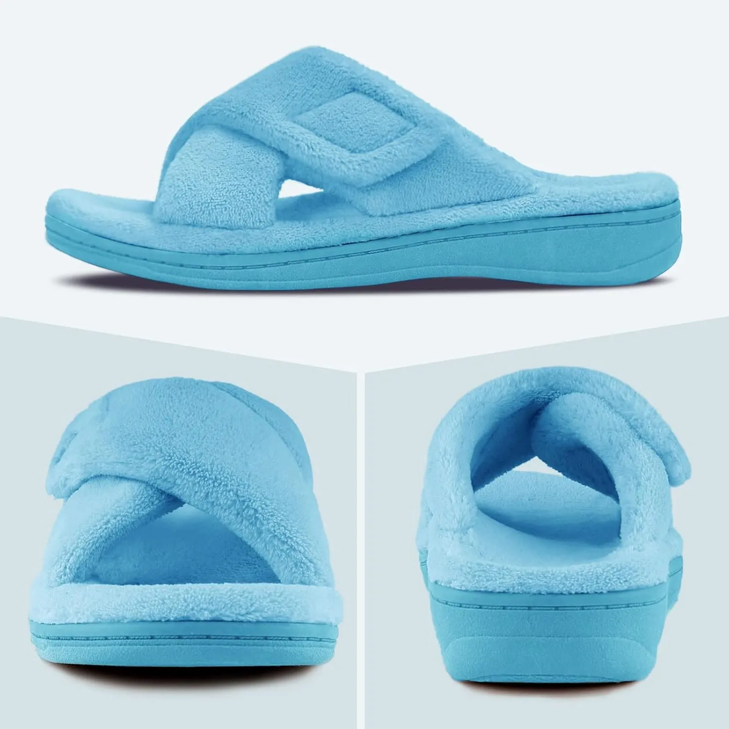 Women's Fuzzy Orthotic Arch Support Slippers Orthopedic Plantar Fasciitis Furry House Slide Slippers