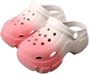 Women's Gradient Butterfly Clogs, Thick-Soled Soft-Soled Two-Way, Breathable Beach and Garden Clogs