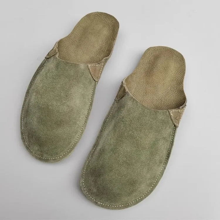 Women's Handmade Leather Minimalist Comfort Flat Mule
