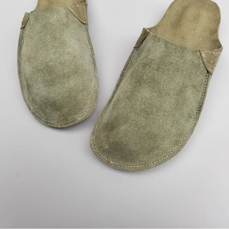 Women's Handmade Leather Minimalist Comfort Flat Mule