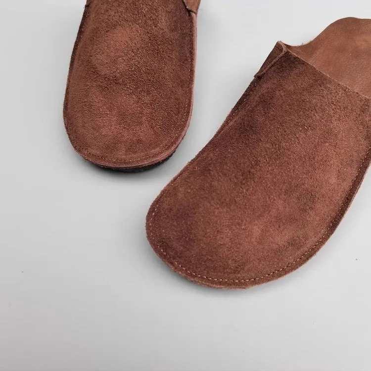 Women's Handmade Leather Minimalist Comfort Flat Mule