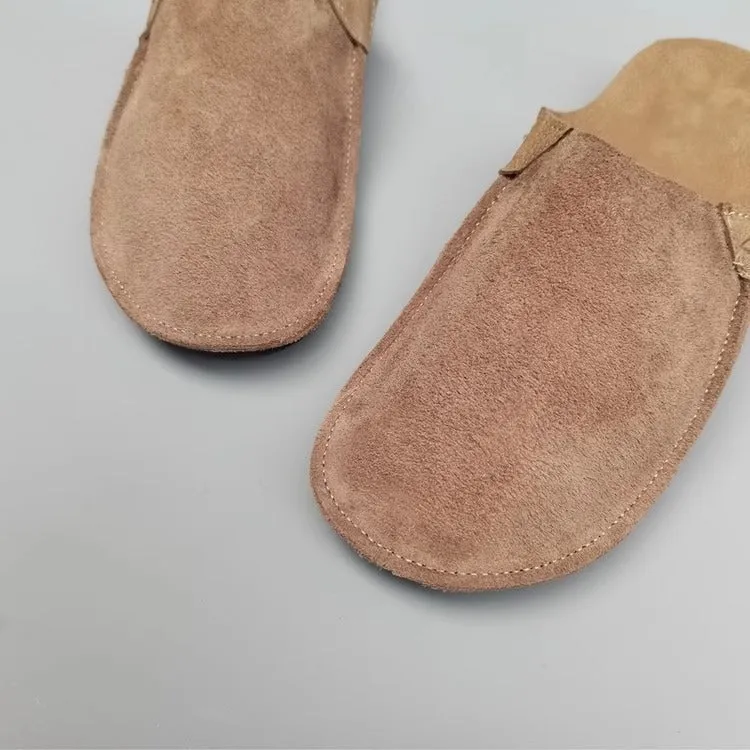 Women's Handmade Leather Minimalist Comfort Flat Mule