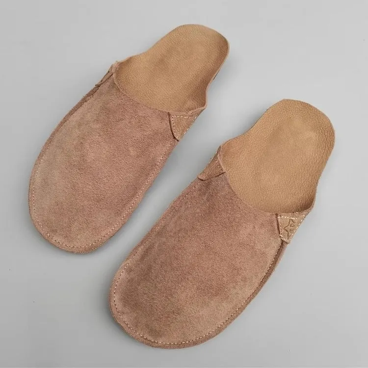 Women's Handmade Leather Minimalist Comfort Flat Mule