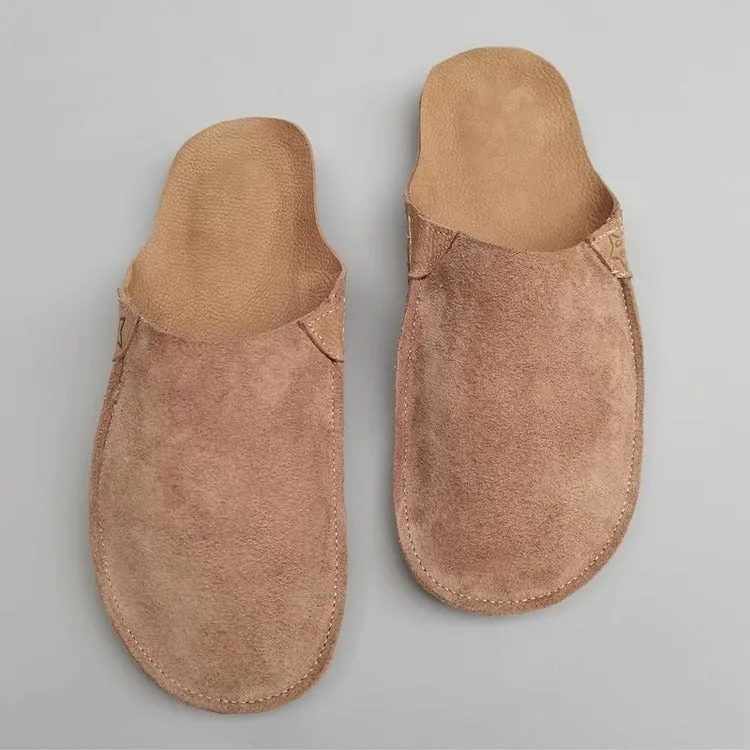 Women's Handmade Leather Minimalist Comfort Flat Mule