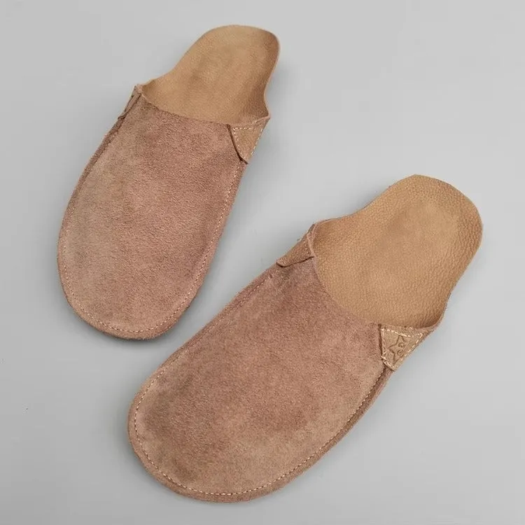 Women's Handmade Leather Minimalist Comfort Flat Mule