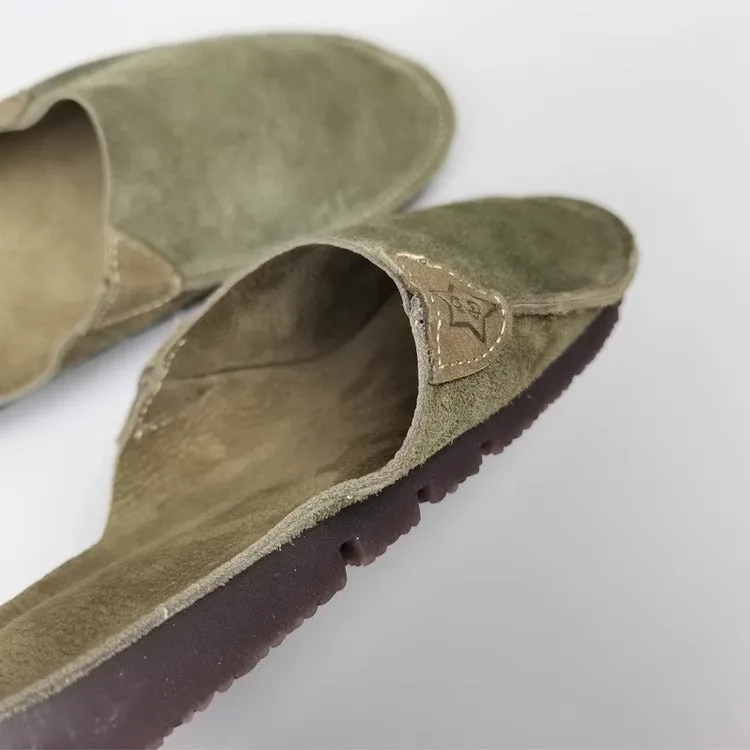 Women's Handmade Leather Minimalist Comfort Flat Mule