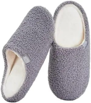 Women's home memory cotton soft bottom silent plush slippers