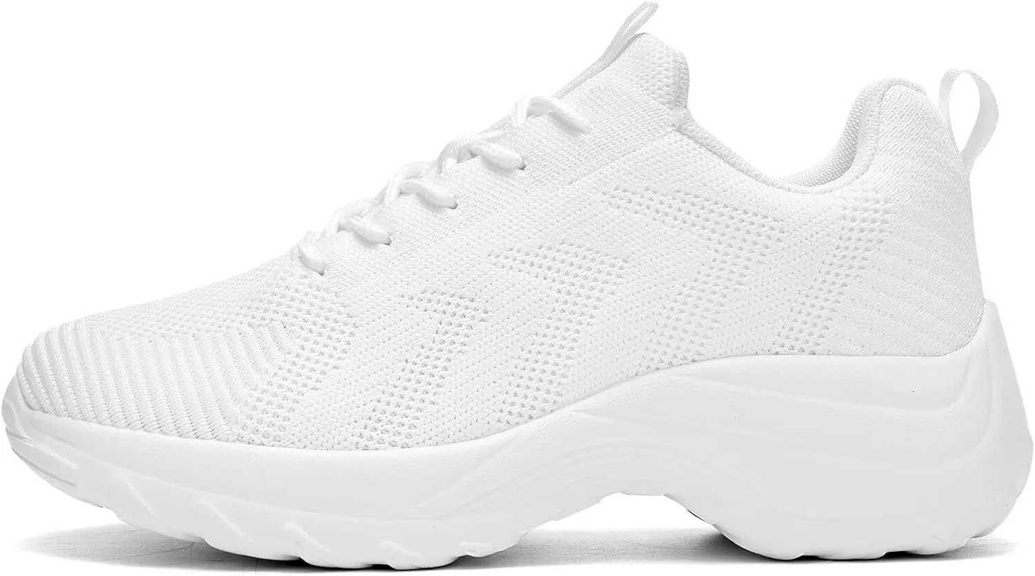 Womens Ladies Walking Shoes Arch Support Non Slip Work Lace up Sneakers Breathable Lightweight Comfort Wedge Platform Loafers